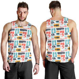 Guitar Pattern Background Men Tank Top