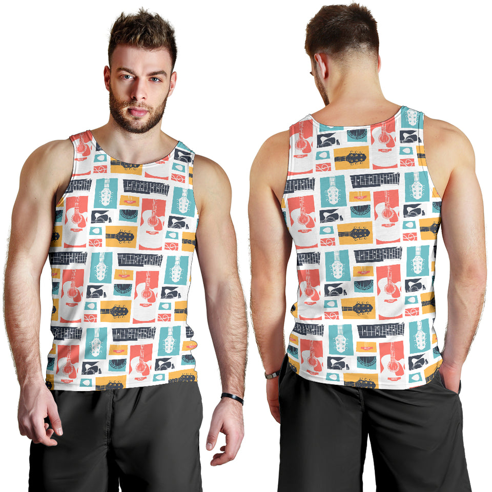 Guitar Pattern Background Men Tank Top