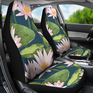 Lotus Waterlily Pattern background Universal Fit Car Seat Covers