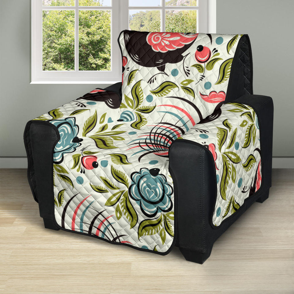 Rooster Chicken Leaves Pattern Recliner Cover Protector