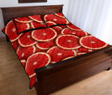 Sliced Grapefruit Pattern Background Quilt Bed Set