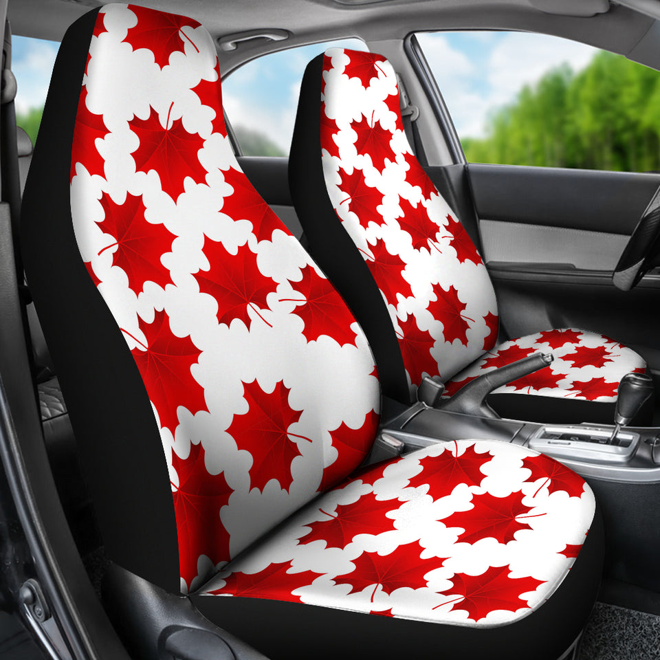 Red Maple Leaves Pattern Universal Fit Car Seat Covers