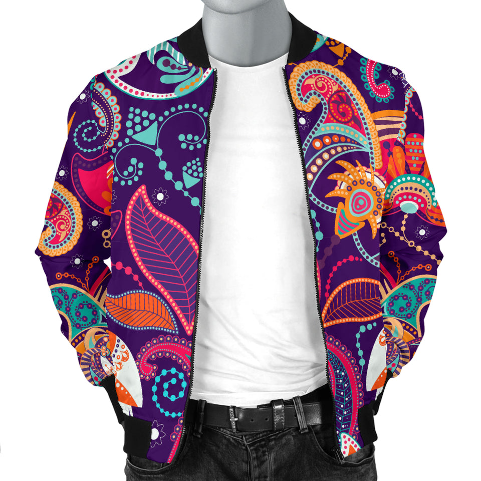 Indian Pattern Background Men Bomber Jacket