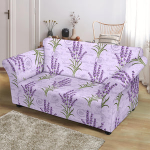 Lavender Pattern Background Loveseat Couch Slipcover