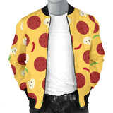 Pizza Salami Mushroom Texture Pattern Men Bomber Jacket