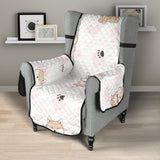 Cute Shiba Inu Heart Pattern Chair Cover Protector