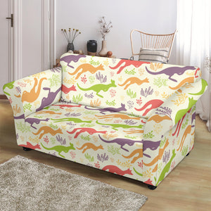 Colorful Kangaroo Pattern Loveseat Couch Slipcover