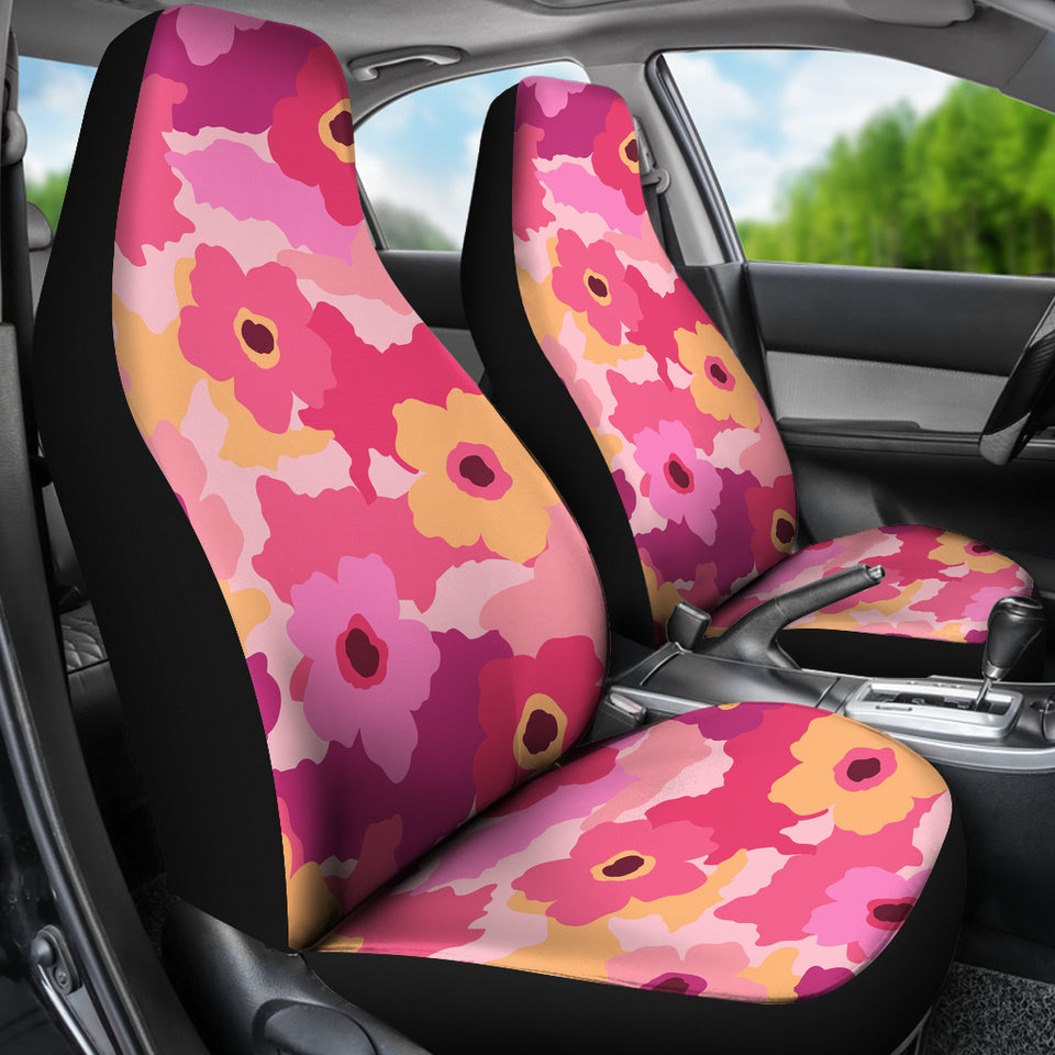 Pink Camo Camouflage Flower Pattern Universal Fit Car Seat Covers