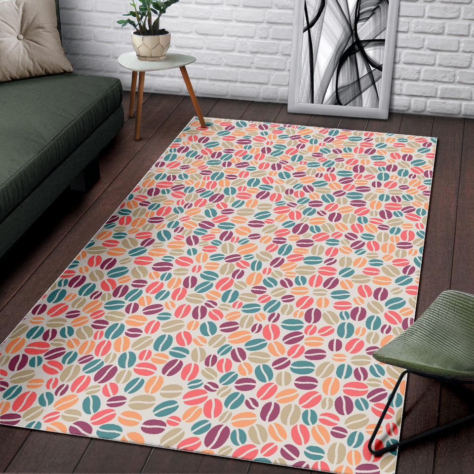 Colorful Coffee Bean Pattern Area Rug
