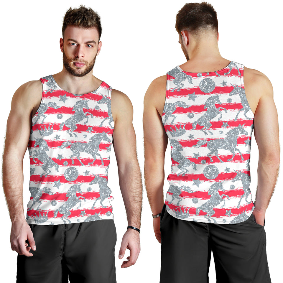 Unicorn Silver Pattern Men Tank Top