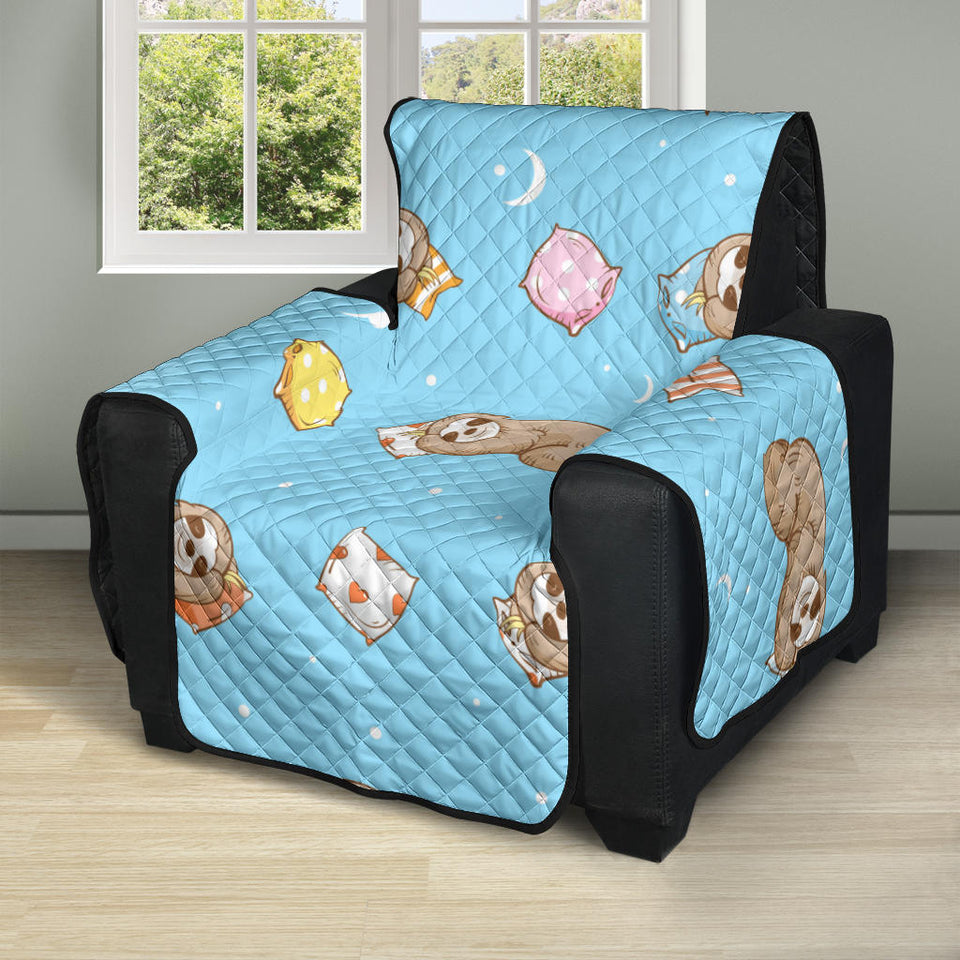 Sleep Sloth Pattern Recliner Cover Protector