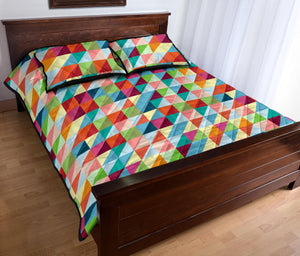 Rainbow Geometric Pattern Quilt Bed Set