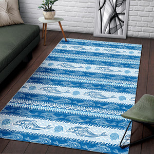 Dolphin Tribal Pattern background Area Rug