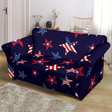 USA Star Pattern Theme Loveseat Couch Slipcover