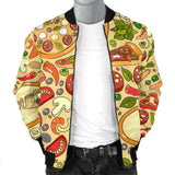 Pizza Pattern Background Men Bomber Jacket