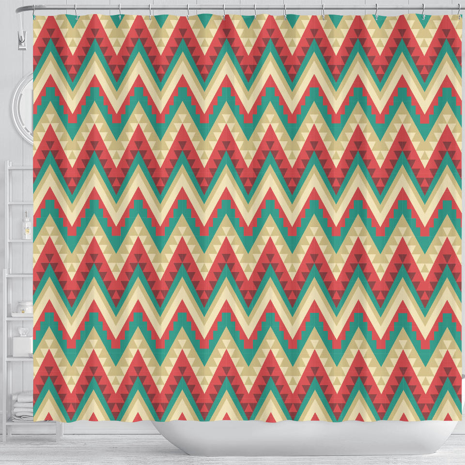 Zigzag Chevron Pattern Shower Curtain Fulfilled In US