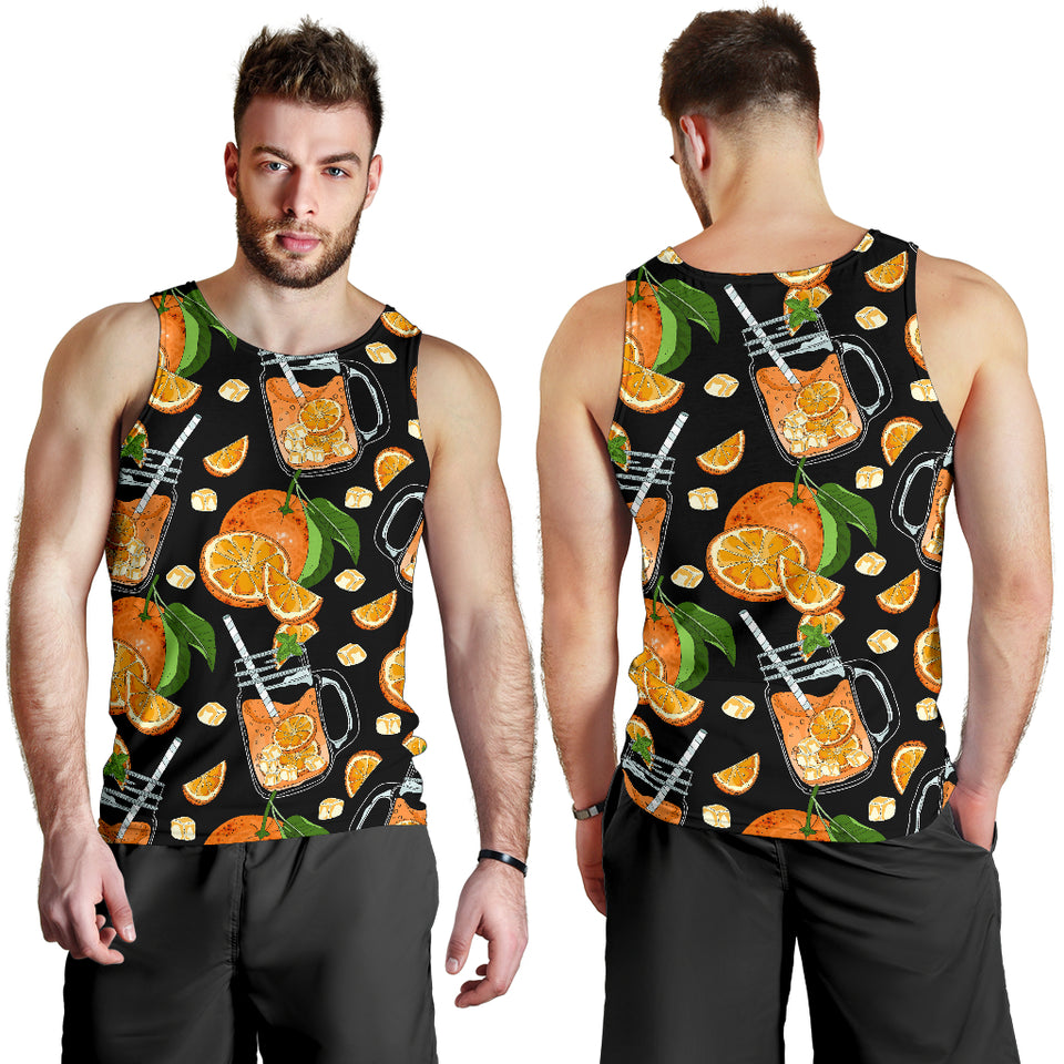 Orange Ice Orance Juice Pattern Men Tank Top