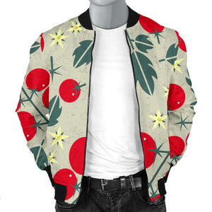 Hand Drawn Tomato Pattern Men Bomber Jacket