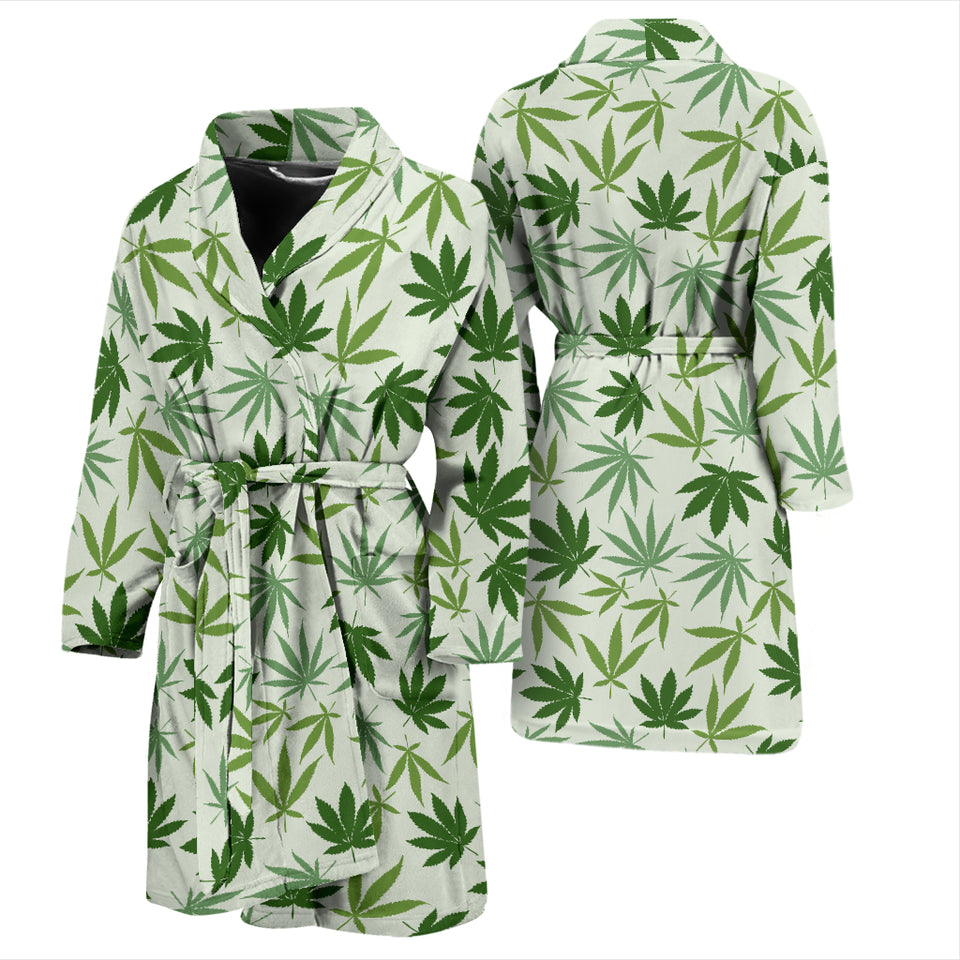 Canabis Marijuana Weed Pattern Print Design 02 Men Bathrobe