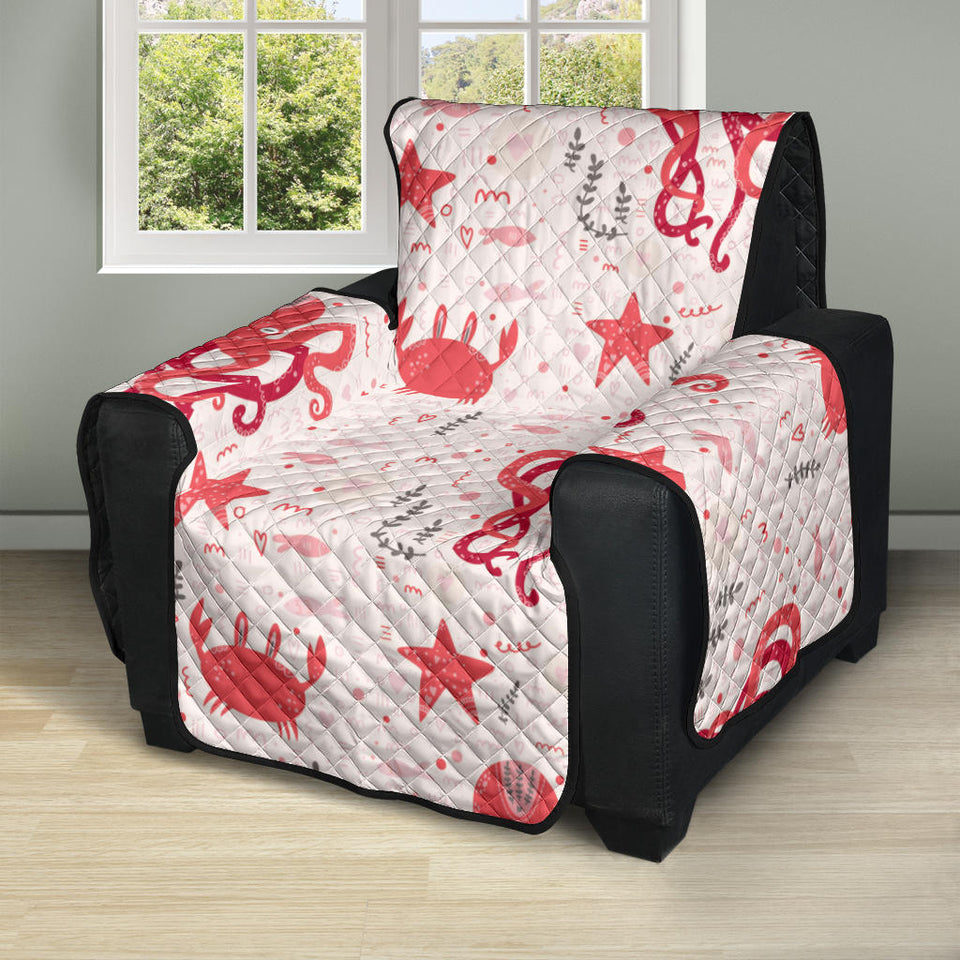 Octopus  Crab Starfish Pattern Recliner Cover Protector