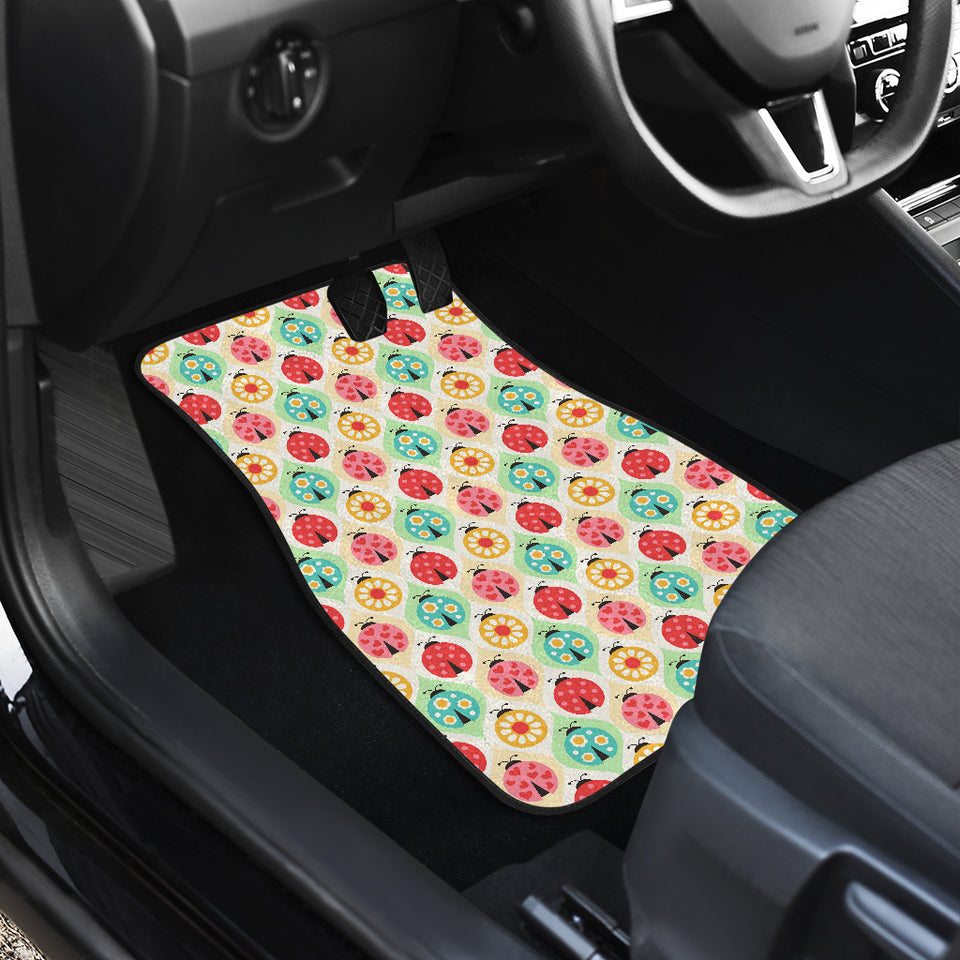 Ladybug Pattern Print Design 02 Front Car Mats