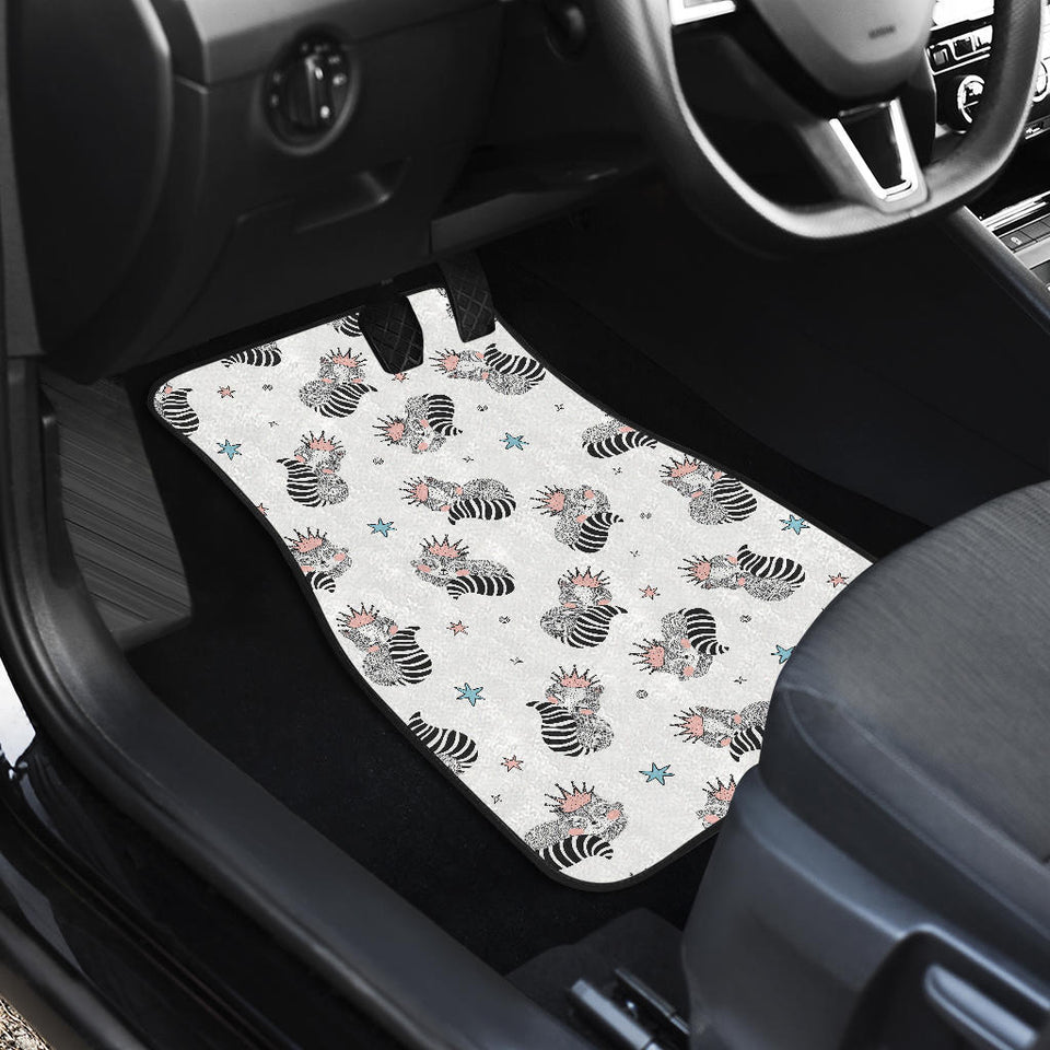 Sleep Raccoon Pattern Front Car Mats