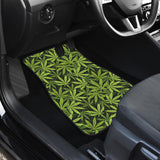 Canabis Marijuana Weed Pattern Print Design 03 Front Car Mats