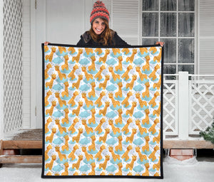 Giraffe Pattern Print Design 05 Premium Quilt