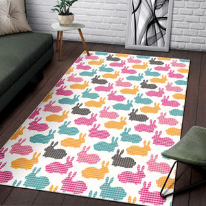 Colorful Rabbit Pattern Area Rug