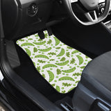 Green Peas Pattern Print Design 02 Front and Back Car Mats