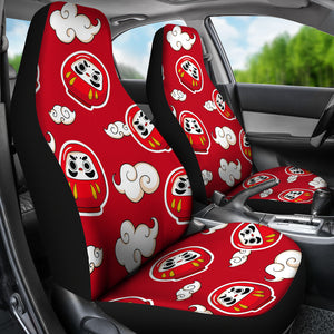 Red Daruma Cloud Pattern Universal Fit Car Seat Covers