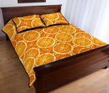 Sliced Orange Pattern Quilt Bed Set