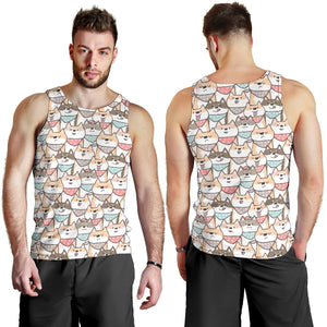 Shiba Inu Pattern Men Tank Top