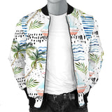 Sailboat Pattern Theme Men Bomber Jacket