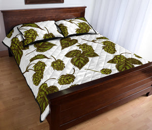 Hop Leaves Pattern Quilt Bed Set