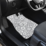 Gear Pattern Print Design 05 Front and Back Car Mats