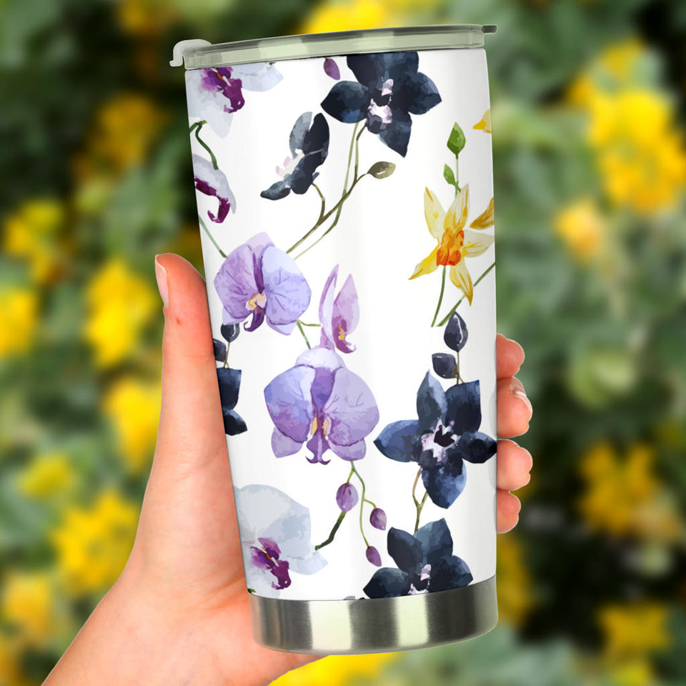 Orchid Pattern Background Tumbler