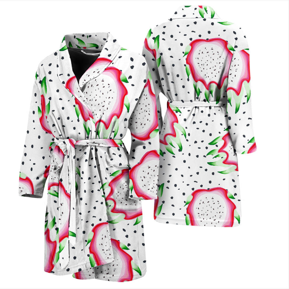 Dragon Fruit Seed Pattern Men Bathrobe