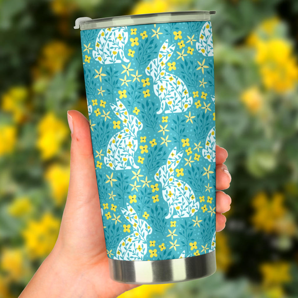 Rabbit Flower Theme Pattern Tumbler