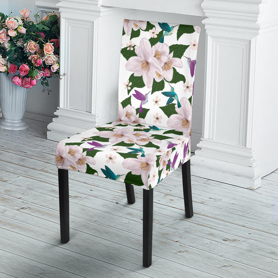 Hummingbird Pattern Print Design 01 Dining Chair Slipcover
