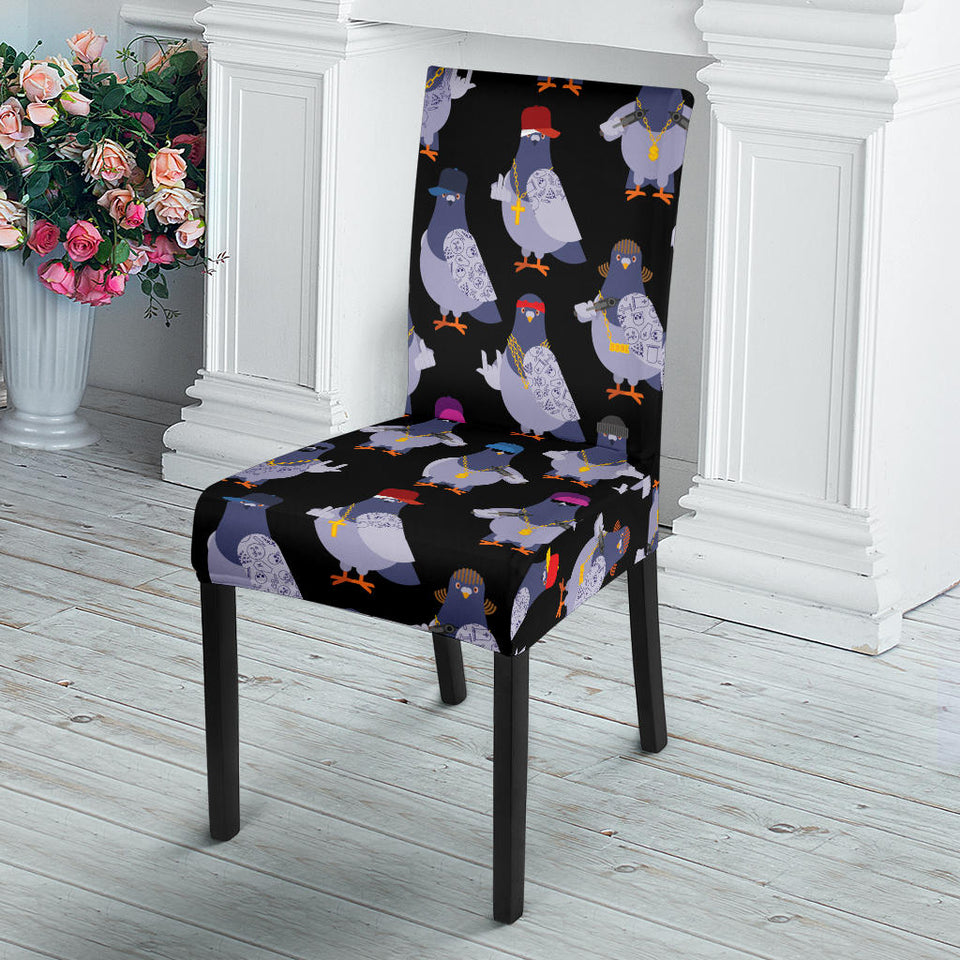 Pigeon Pattern Print Design 04 Dining Chair Slipcover