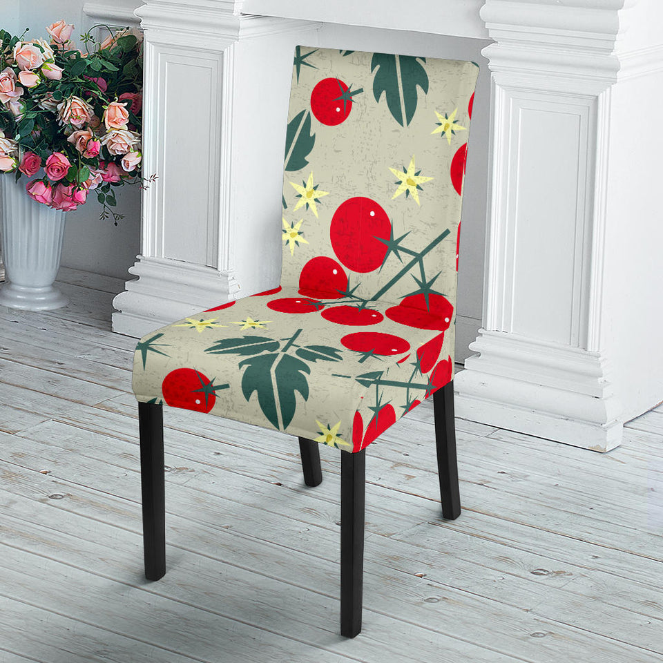 Hand Drawn Tomato Pattern Dining Chair Slipcover