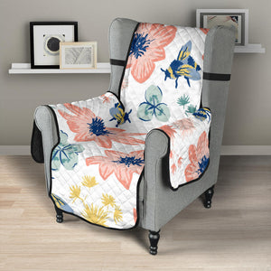 Hand Drawn Bee Pattern Chair Cover Protector