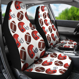 American Football Ball Red Helmet Pattern Universal Fit Car Seat Covers