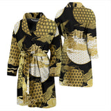 Gold Could Crane Japanese Pattern Men Bathrobe