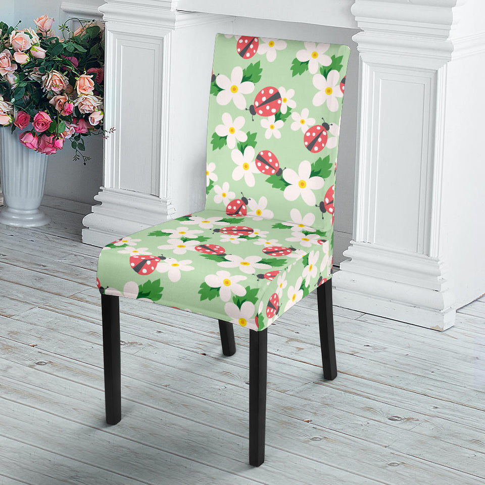 Ladybug Pattern Print Design 05 Dining Chair Slipcover