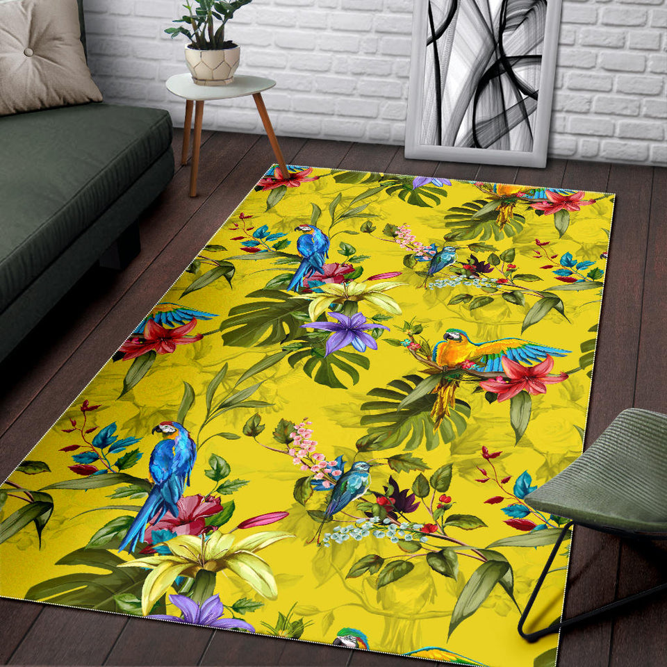 Colorful Parrot Pattern Area Rug