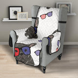 French Bulldog Sunglass Pattern Chair Cover Protector