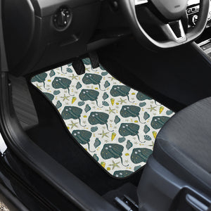 Stingray Pattern Print Design 03 Front and Back Car Mats