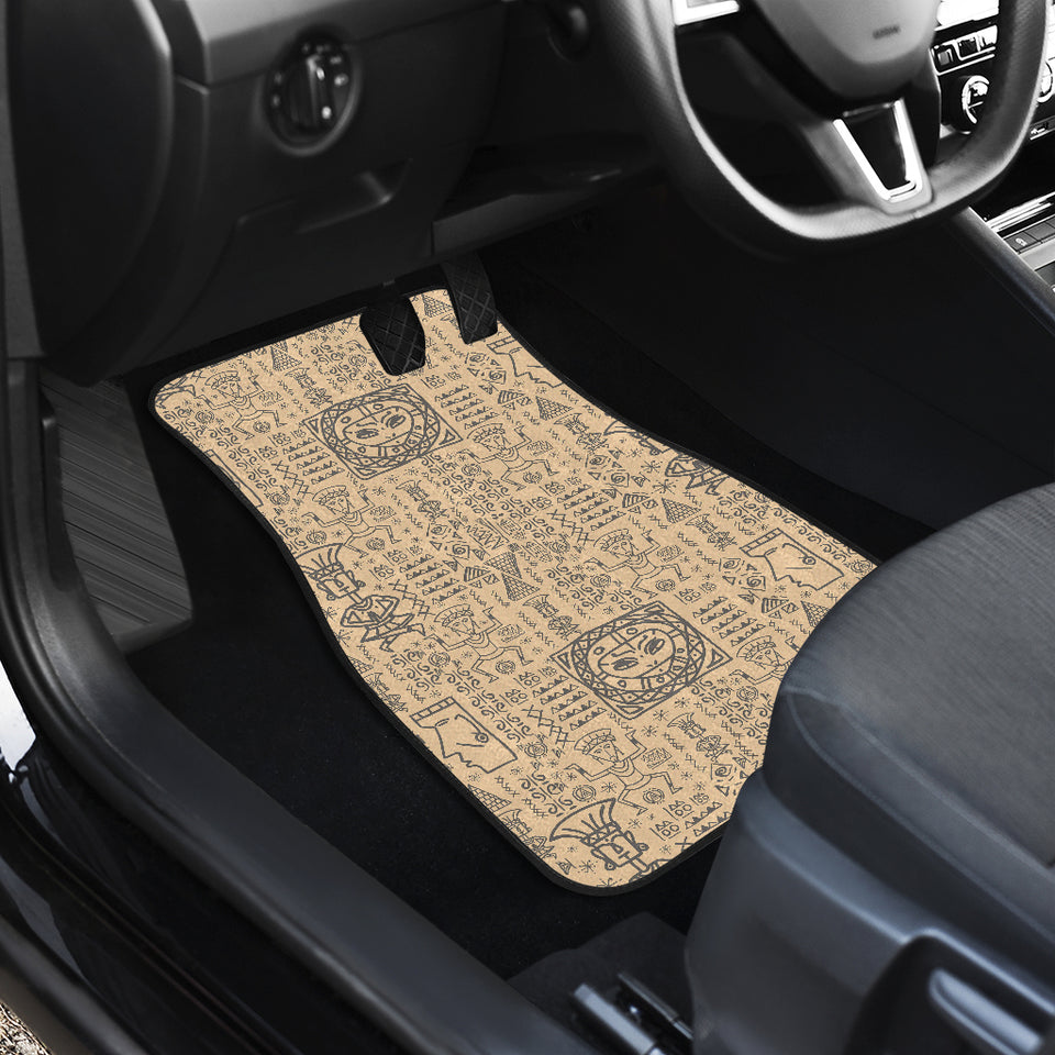 Egypt Hieroglyphics Pattern Print Design 04 Front Car Mats